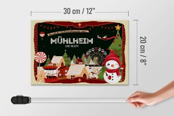Panneau en bois Salutations de Noël MÜLHEIM AM MAIN cadeau 30x20cm 4