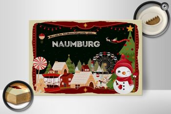 Panneau en bois Salutations de Noël NAUMBURG cadeau 30x20cm 2