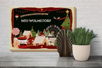 Panneau en bois Salutations de Noël du NOUVEAU cadeau WULMSTORF 30x20cm 3