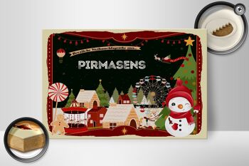 Panneau en bois voeux de Noël cadeau PIRMASENS 30x20cm 2