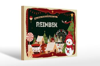 Panneau en bois Salutations de Noël de REINBEK cadeau 30x20cm 1