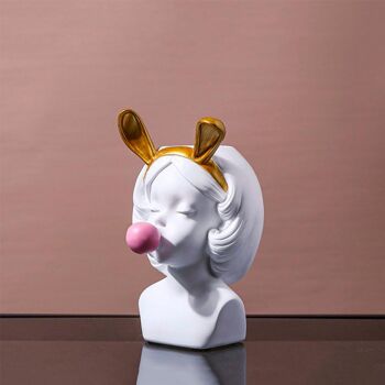 Porte-pinceau lapin - Bubble Gum Girl - Décoration d'intérieur - Figurine - Cadeau unique 9