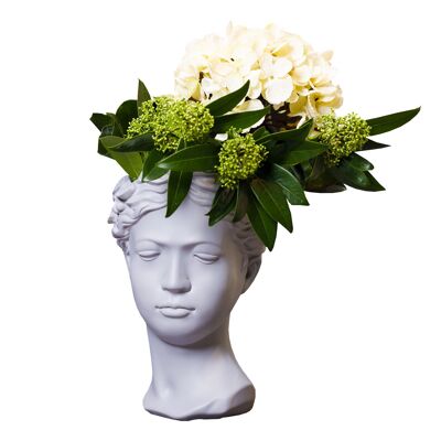 Vase - Muse Flower Pot - Gray - Home Decor - Head Planter  - Unique Gift