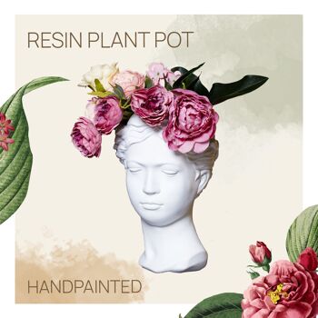 Vase - Pot de fleur Muse - Gris - Décoration d'intérieur - Tête de planteur - Cadeau unique 5