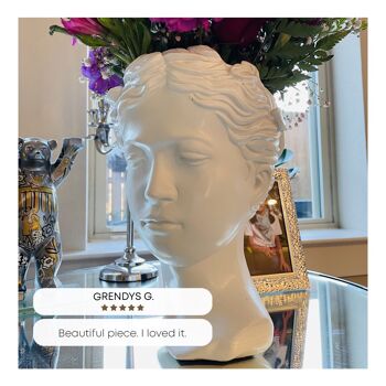 Vase - Pot de fleur Muse - Gris - Décoration d'intérieur - Tête de planteur - Cadeau unique 7