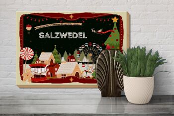 Panneau en bois Salutations de Noël SALZWEDEL cadeau 30x20cm 3
