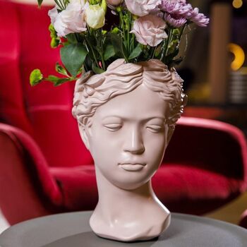 Jardinière de tête - Pot de fleur de Muse - Rose - Décoration d'intérieur - Figurine 10