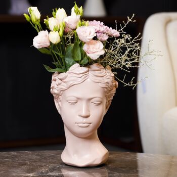 Jardinière de tête - Pot de fleur de Muse - Rose - Décoration d'intérieur - Figurine 9