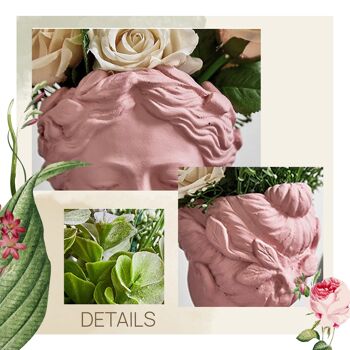 Jardinière de tête - Pot de fleur de Muse - Rose - Décoration d'intérieur - Figurine 3