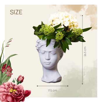 Jardinière de tête - Pot de fleur de Muse - Rose - Décoration d'intérieur - Figurine 6