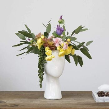 Décorations pour la maison - Vase à fleurs en forme de tête - Blanc - Décoration de salon 12