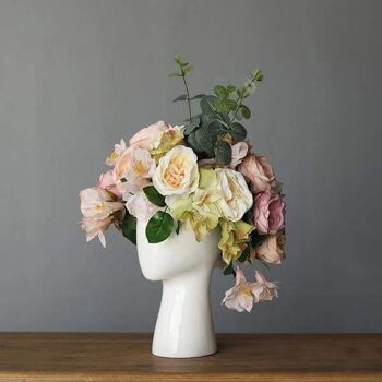 Décorations pour la maison - Vase à fleurs en forme de tête - Blanc - Décoration de salon 10
