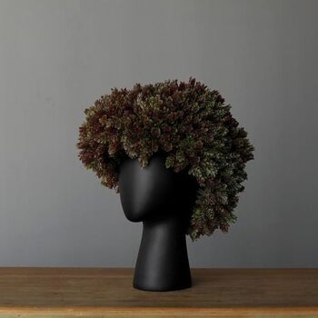 Jardinière - Vase à fleurs en forme de tête - Noir - Décoration d'intérieur - Ornements pour la maison 10