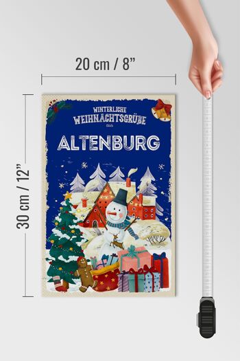 Panneau en bois Salutations de Noël ALTENBURG cadeau 20x30cm 4