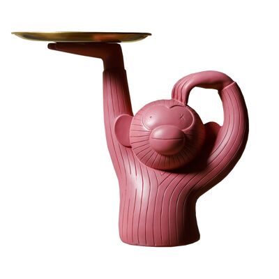 Jewelry Holder - Monkey Tray - Pink - Home Decor - Figurine