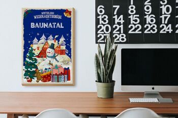 Panneau en bois Salutations de Noël Cadeau BAUNATAL 20x30cm 3