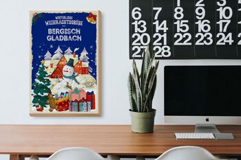 Panneau en bois Salutations de Noël de BERGISCH GLADBACH cadeau 20x30cm 3