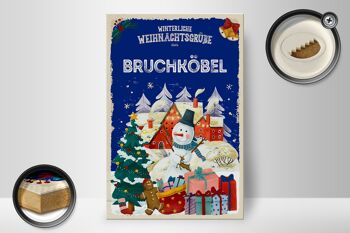 Panneau en bois Salutations de Noël BRUCHKÖBEL cadeau 20x30cm 2