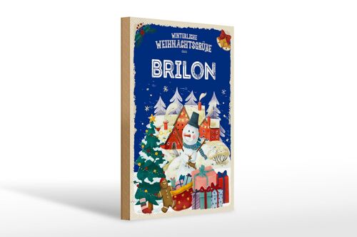 Holzschild Weihnachtsgrüße aus BRILON Geschenk 20x30cm