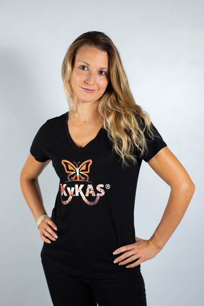 KY-KAS FRAUEN ORGANISCHE BAUMWOLLE V-NECK T-SHIRT