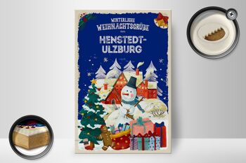 Panneau en bois Salutations de Noël HENSTEDT-ULZBURG cadeau 20x30cm 2