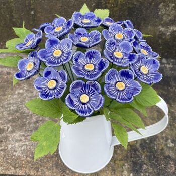 Fleurs de prunier bleu en céramique, tuteur végétal 2