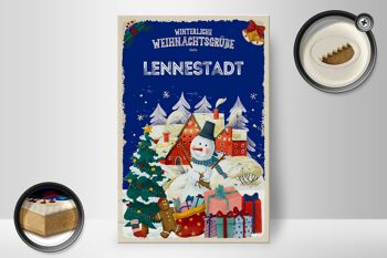 Panneau en bois voeux de Noël LENNESTADT cadeau 20x30cm 2