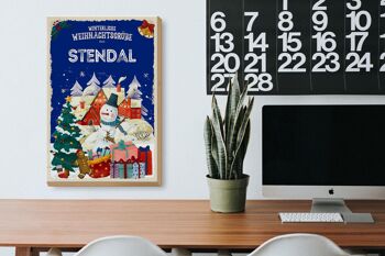 Panneau en bois Salutations de Noël de STENDAL cadeau 20x30cm 3