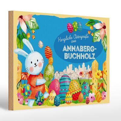 Cartello in legno Pasqua Auguri di Pasqua 30x20 cm Regalo ANNABERG-BUCHHOLZ