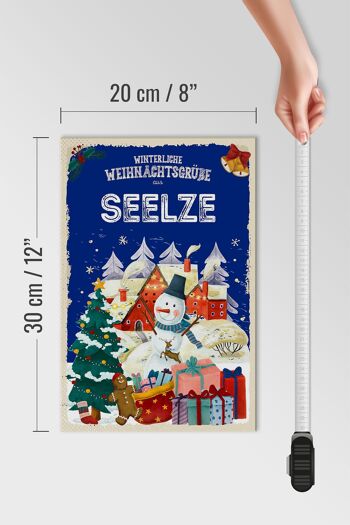 Panneau en bois Salutations de Noël de SEELZE cadeau 20x30cm 4