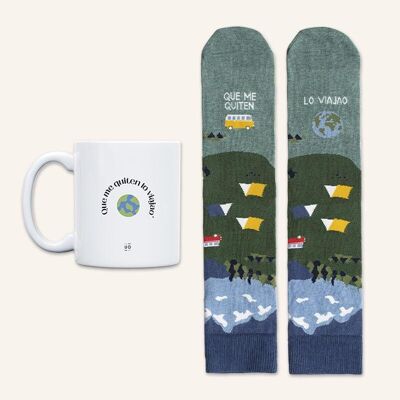 Kit Mug + Chaussettes "Laisse-les emporter mes voyages"