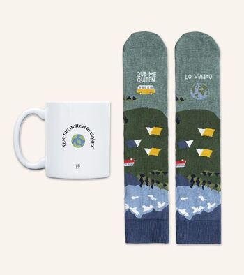 Kit Mug + Chaussettes "Laisse-les emporter mes voyages" 1