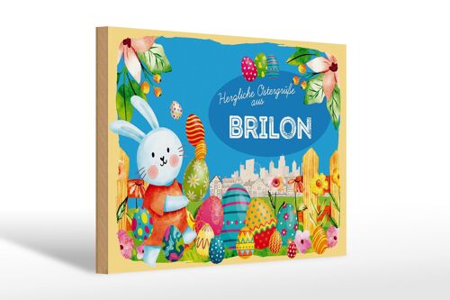 Holzschild Ostern Ostergrüße 30x20cm BRILON Geschenk Deko