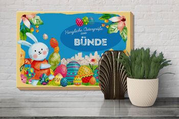 Panneau en bois Pâques Salutations de Pâques 30x20cm BÜNDE cadeau décoration de fête 3