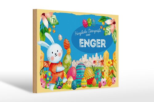 Holzschild Ostern Ostergrüße 30x20cm ENGER Geschenk Deko