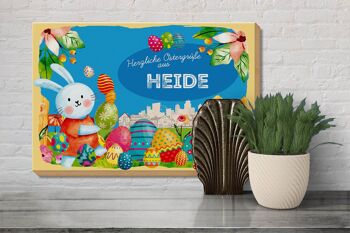 Panneau en bois Pâques Salutations de Pâques 30x20cm HEIDE cadeau décoration murale 3