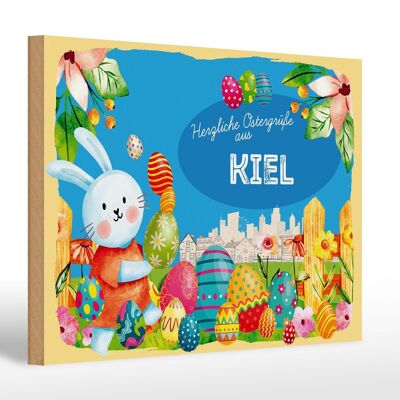 Cartel de madera Pascua Saludos de Pascua 30x20cm KIEL regalo FEST decoración