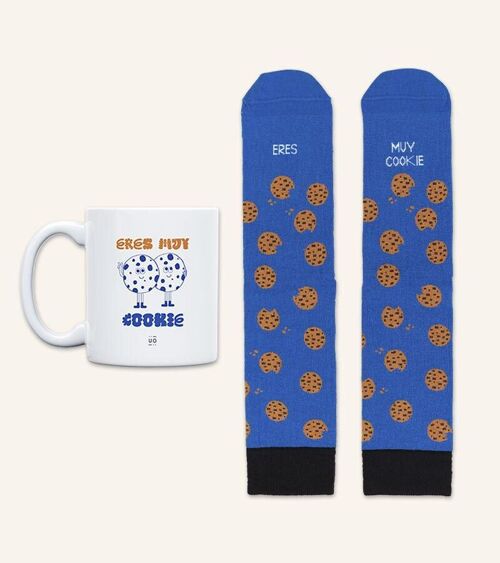 Kit Taza + Calcetines "Eres muy cookie"