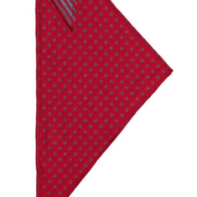 2853IF/4 | Foulard triangulaire (lot de 4) - Persan rouge-bleu pigeon