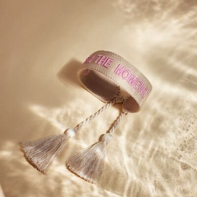 Live in the moment statement bracelet
