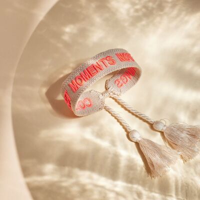 Collect moments not things statement bracelet