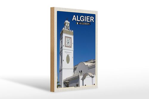 Holzschild Reise 20x30cm Algier Algerien Moschee El Jdid
