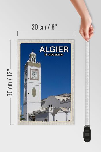 Panneau en bois voyage 20x30cm Alger Algérie Mosquée El Jdid 4