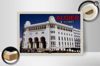 Panneau en bois voyage 30x20cm Alger Algérie poste principale cadeau 2