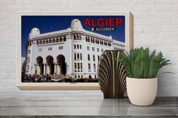 Panneau en bois voyage 30x20cm Alger Algérie poste principale cadeau 3