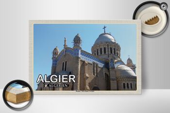 Panneau en bois voyage 30x20cm Alger Algérie Basilique Notre-Dame 2