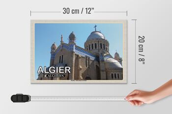 Panneau en bois voyage 30x20cm Alger Algérie Basilique Notre-Dame 4