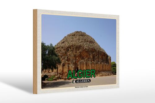 Holzschild Reise 30x20cm Algier Algerien Römisches Grabmal