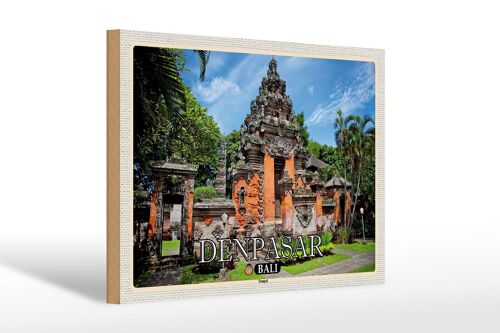 Holzschild Reise 30x20cm Bali DENPASAR Tempel Geschenk