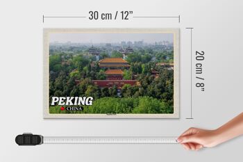 Panneau en bois voyage 30x20cm Pékin Chine Parc Jingshan 4